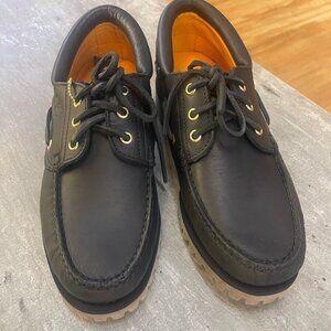 TIMBERLAND MEN'S AUTHENTIC BOAT SHOE BLACK FULL GRAIN A2PDQ-W02 ALL SIZES